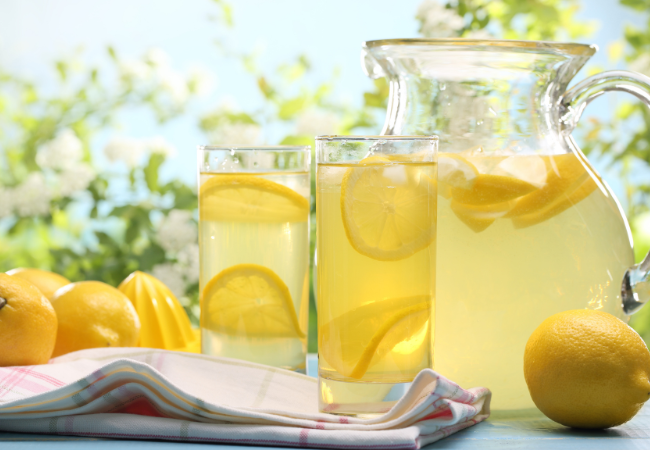 Jug of homemade lemonade