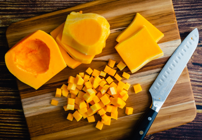 Cutting Winter Squash Cutting winter squash