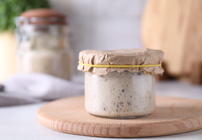 Jar of sourdough starter