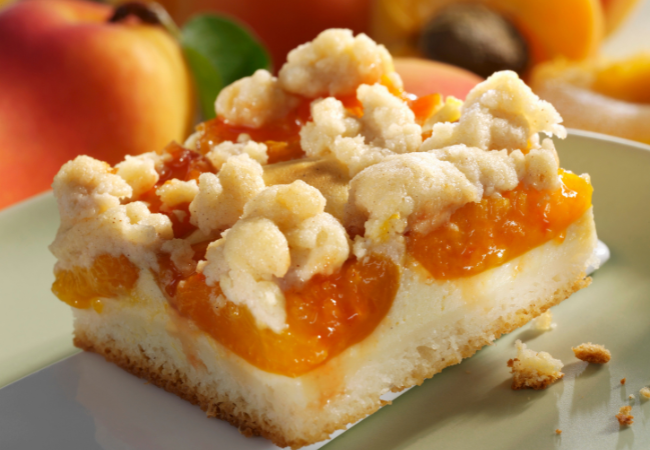 Homemade apricot crumb bars